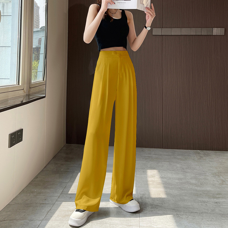 Women's Wide-Leg Pants Thin Large Size Women's Clothing High Waist Drooping Straight Casual Women's Business Suit Mop Pants Wholesale