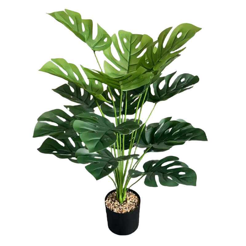 仿真绿植室内18头龟背竹发财叶散尾葵仿真植物酒店装饰假绿植造景