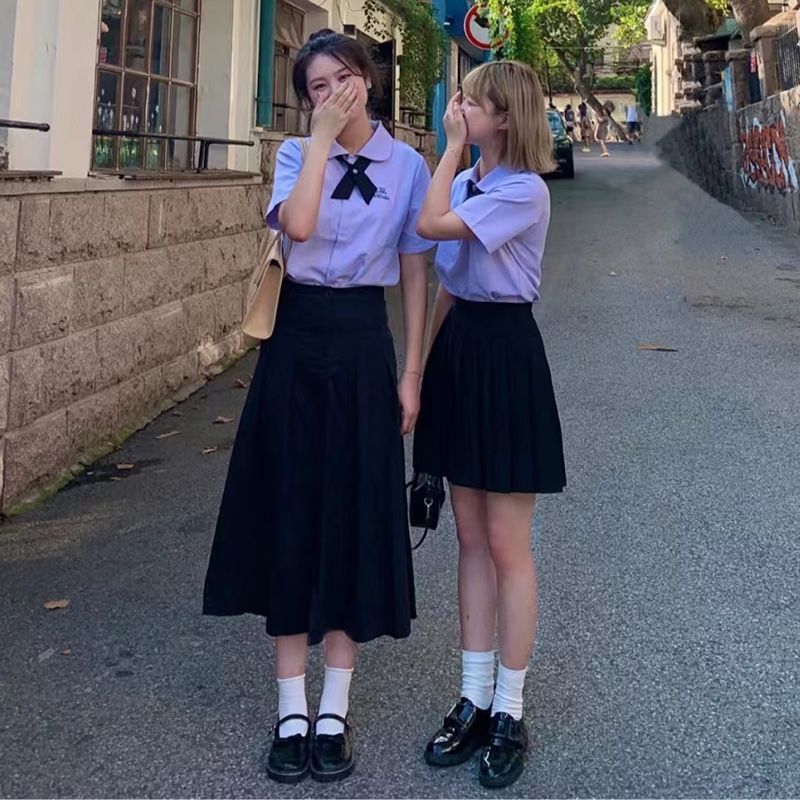 jk制服套装泰国校服学院风校园风裙子女衬衫百褶长裙班服泰式校服