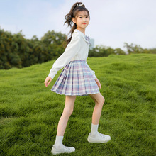 学生jk制服儿童夏秋季正版夏裙10岁大童两件套长袖宽松学院风套装