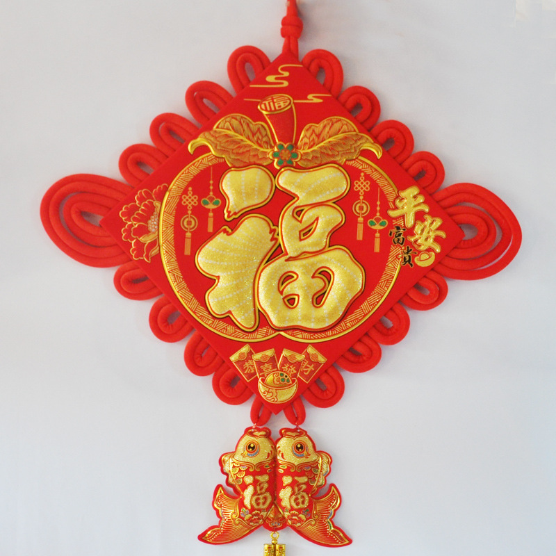 2024龙年绒布印花生肖龙喜庆装饰挂饰中国结挂件家居壁挂创意挂件