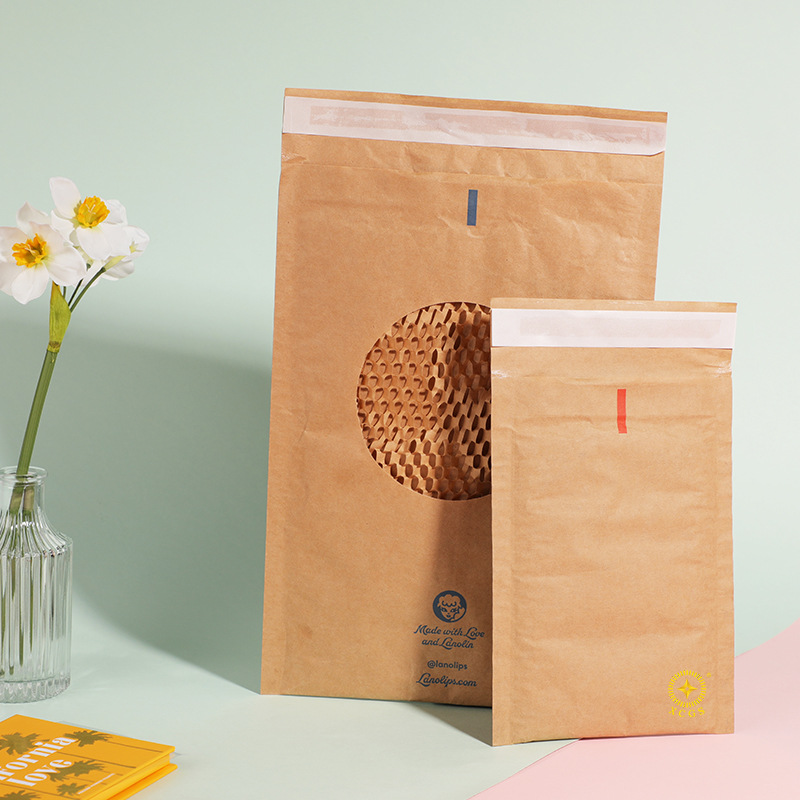 亚马逊专供蜂窝缓冲包装纸袋牛皮纸蜂巢填充包装袋定制