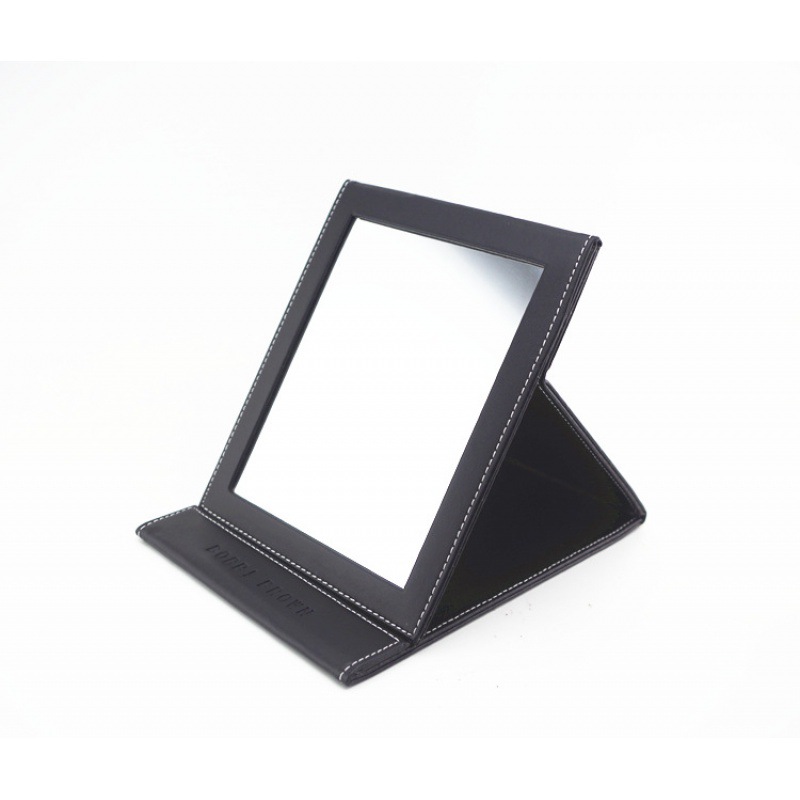 Beauty Salon Mirror Foldable Pu Large Cosmetic Mirror Portable Dressing Mirror Desktop Desktop Mirror Fixed Logo