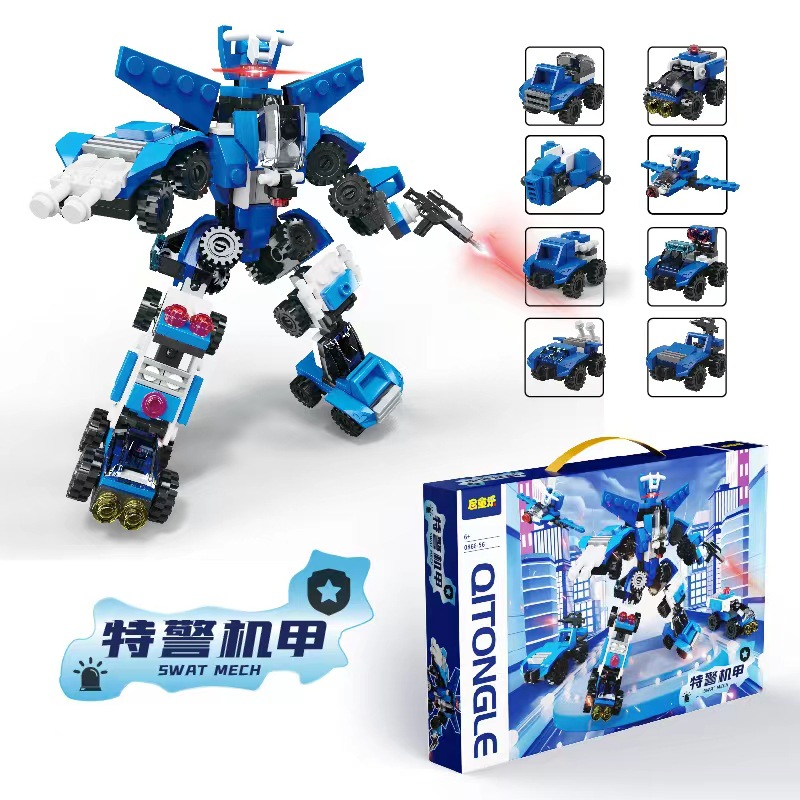 Free Shipping Compatible with Lego 8-in-1 Building Blocks Large Gift Box Dinosaur Mecha Assembled Educational Toys Plastic Men's Chinese Building Blocks