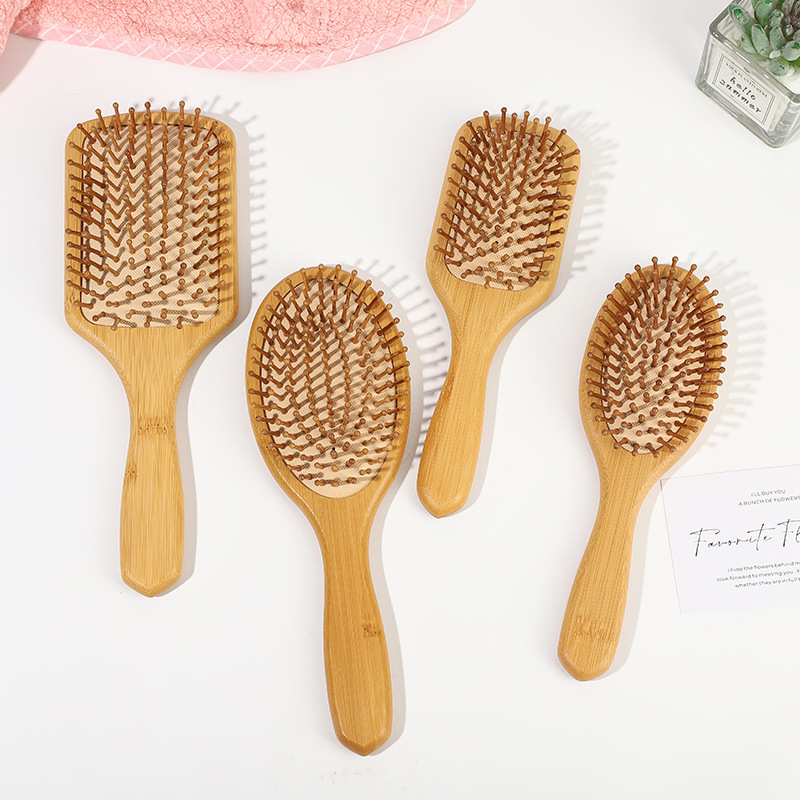 Foreign Trade Hot Sale Air Cushion Wooden Comb Fluffy Hairdressing Airbag Massage Needle Comb round Head Steel Tooth Anti-Static Hair Care Comb