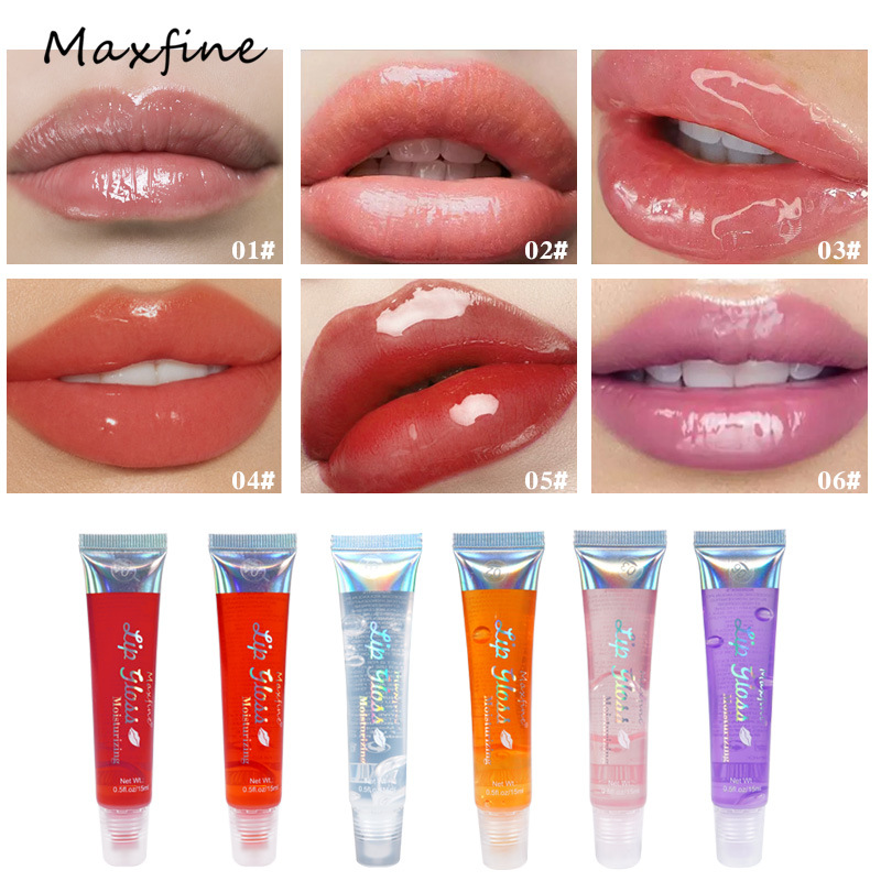 Cross-Border Makeup Maxfine Multicolor Hose Lip Glaze Set Wholesale Lip Gloss and Lip Gloss Mirror Lip Gloss Lasting