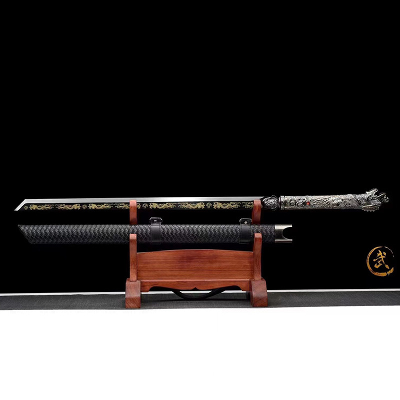龙泉宝剑刀剑唐横刀魑魅手工锻打宝剑一体龙头长剑兵器未开刃