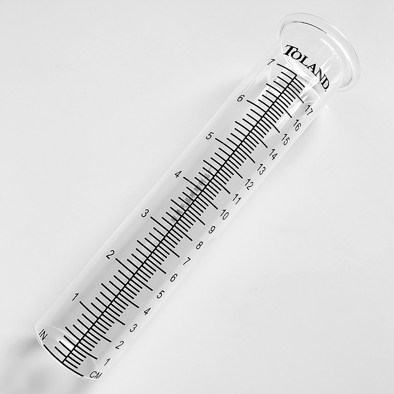 厂家制定玻璃试管带刻度平底翻边玻璃量雨器户外雨水测量筒试管