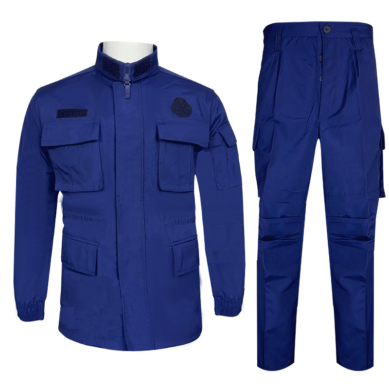 新款19消防救援服蓝色长袖秋冬作训服抗磨火焰蓝森林消防夏迷彩服