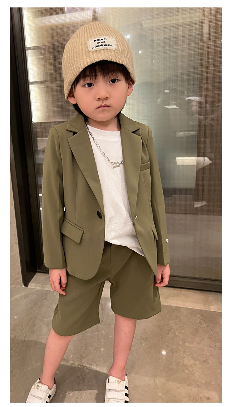 儿童西装套装男童韩版休闲春秋帅气宝宝西服婚礼花童礼服一件代发