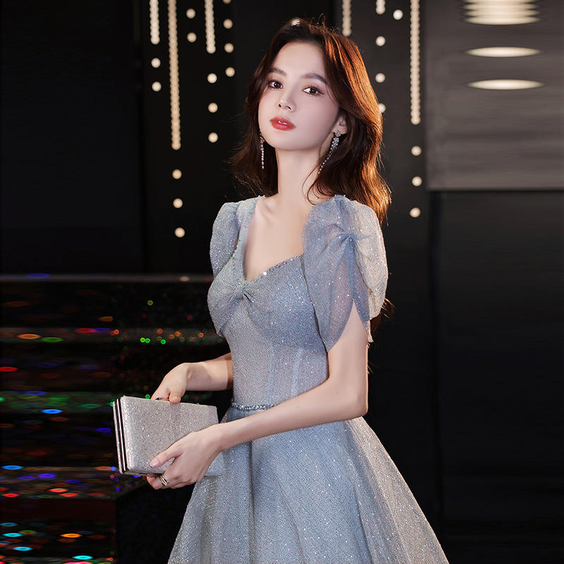 宴会晚礼服女2022新款宴会年会主持人长款连衣裙