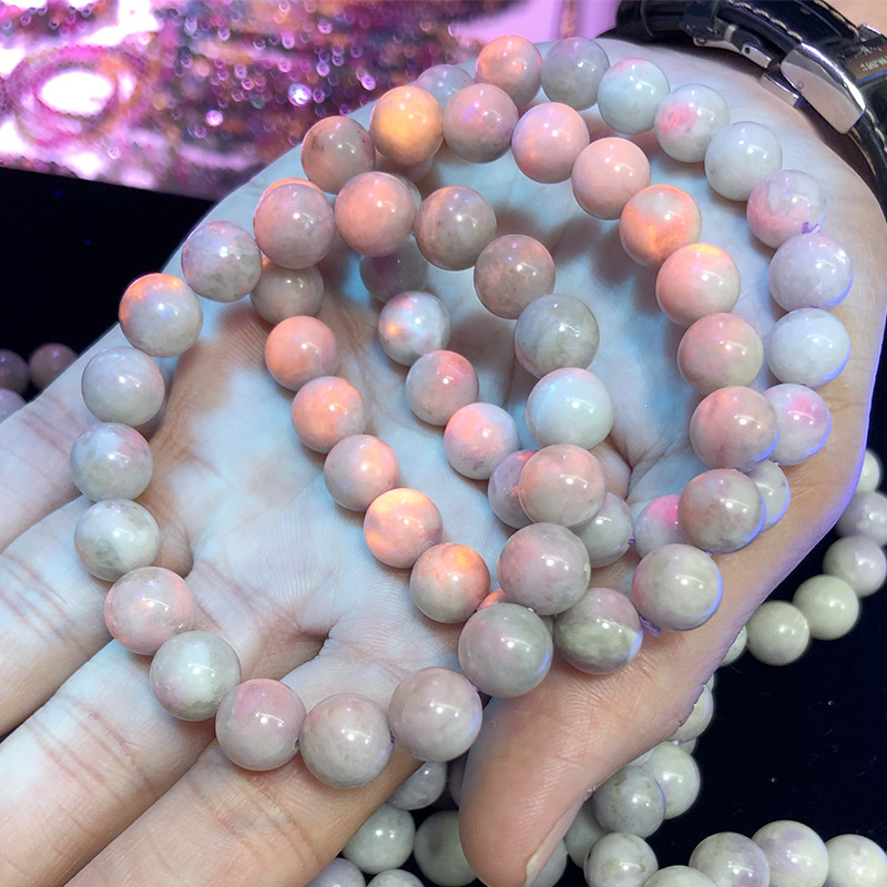 2021年夏季新款紫方纳石手链民族饰品光致变色方钠石手串外贸热卖