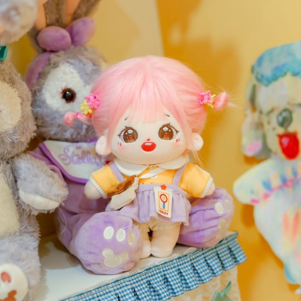 网红玩偶可爱无属性棉花娃娃草莓奶盖炸毛娃娃少女心礼物