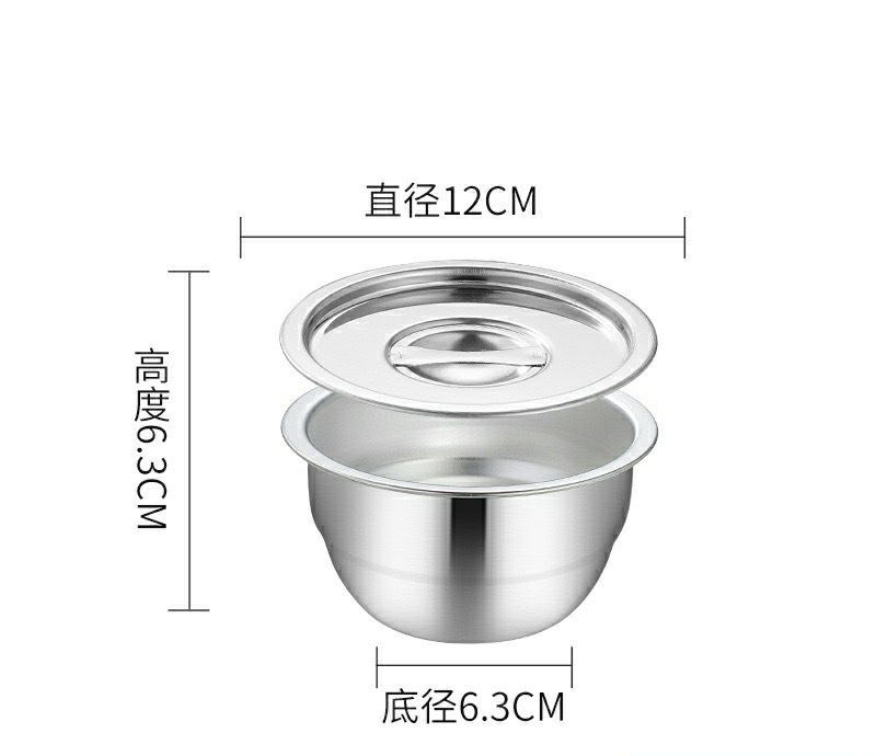 304 Stainless Steel Steamed Egg Bowl Household with Lid Steaming Bowl Baby Solid Food Bowl Water-Proof Steamed Rice Steamed Egg Bowl Wholesale