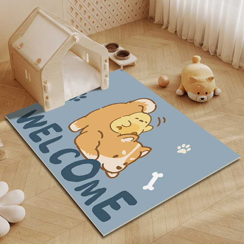 Pet Mat Waterproof and Anti-Urine Non-Slip Leather Erasable and Washable Exclusive for Cats Dog Mat Doorway Carpet