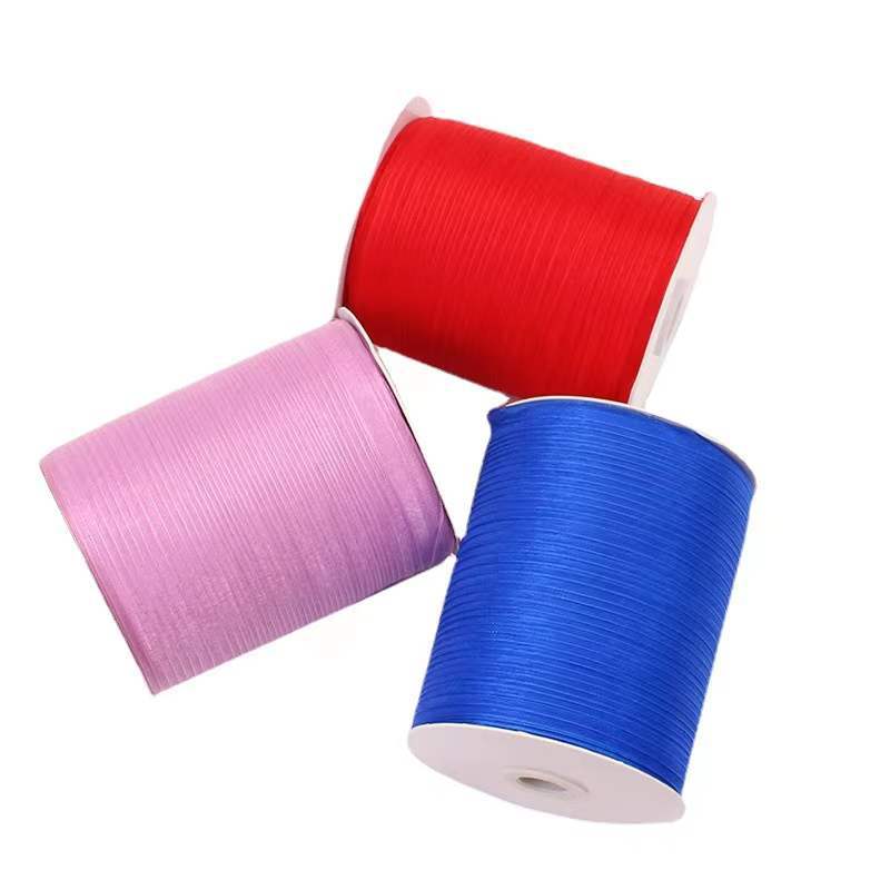 3mm Wide Fine Home Textile Snow Yarn Ribbon Wedding Celebration Decoration Color Ribbon Bookmark Solid Color Ribbon Factory Wholesale