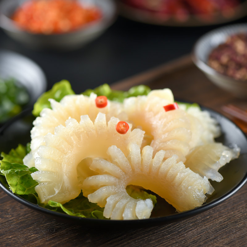 重庆火锅食材批发冷冻红烧牛鞭水发牛鞭批发新鲜牛鞭花盒装150g