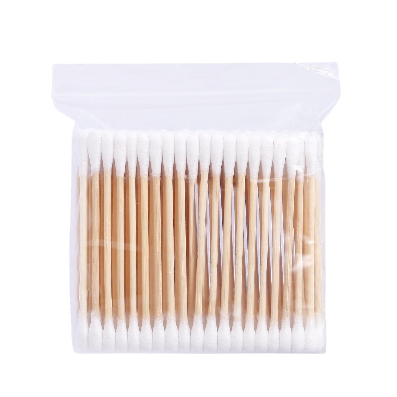 Bamboo Stick Double-Headed Multifunctional Cotton Swab Wholesale Large Quantity Disposable Sanitary Cotton Swab Ear Pick Makeup Remover Cotton Swab