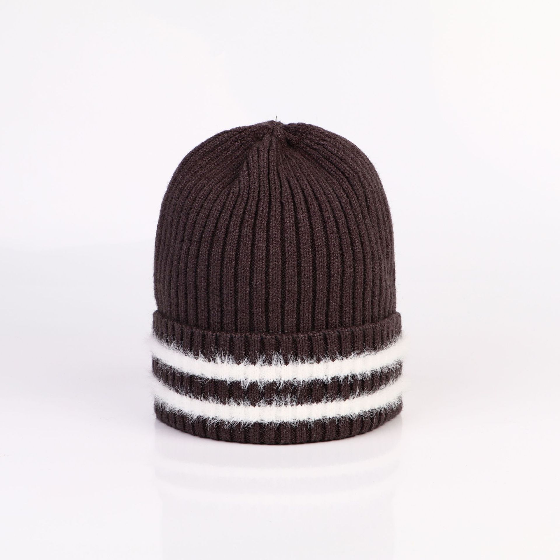 时尚条纹瓜皮帽子女ins潮日系街舞帽子个性无檐圆帽水手地主帽男