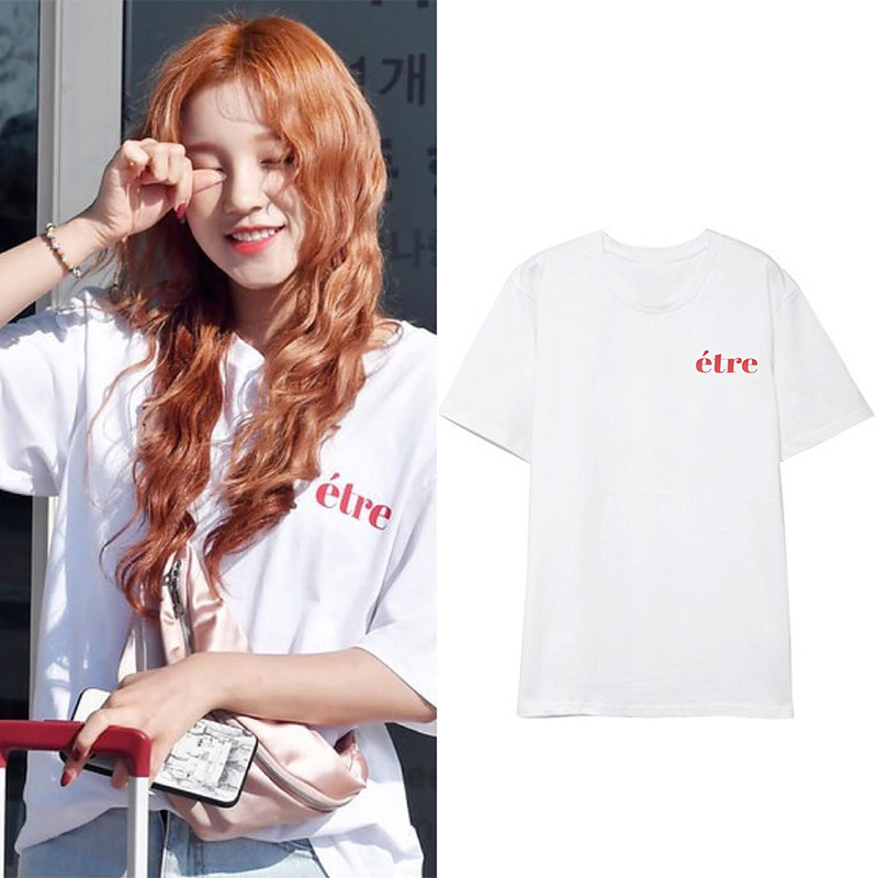 跑男(g)i-dle宋雨琦同款衣服ins韩版短袖t恤简约宽松男女学生夏装