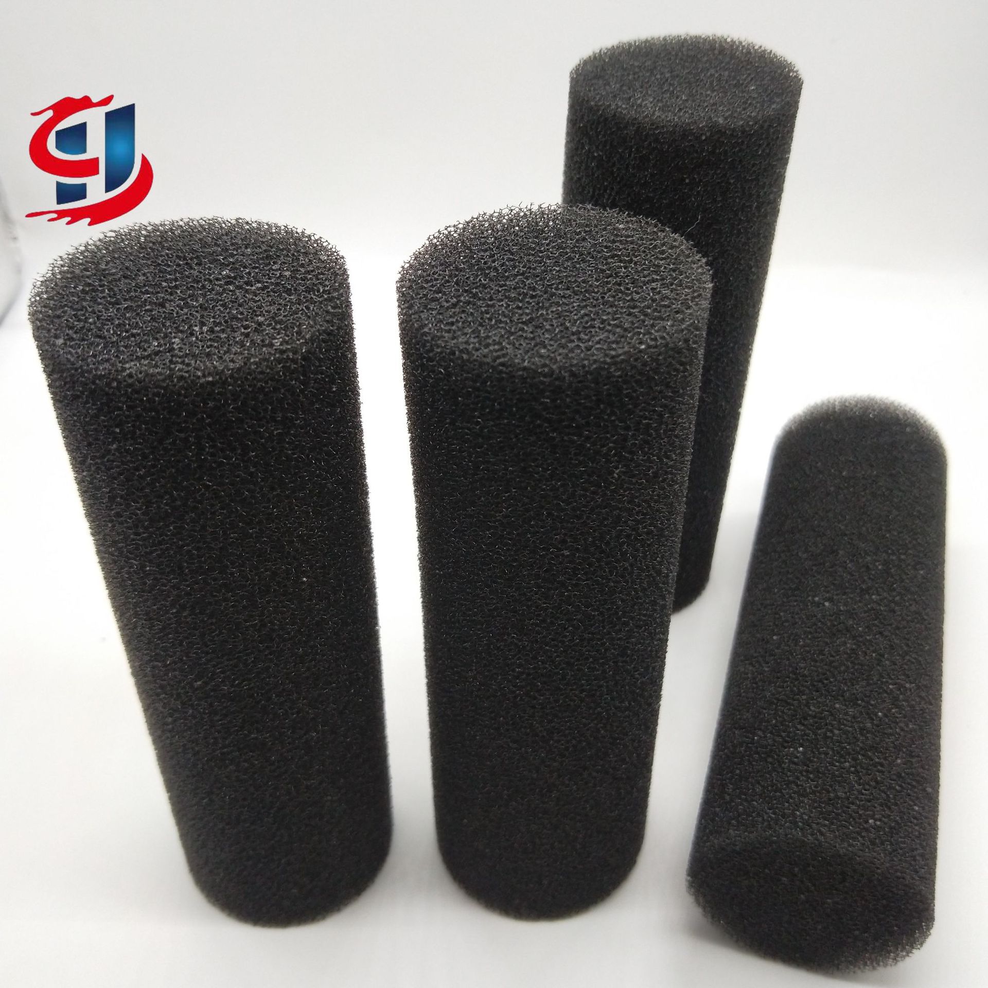 黑色聚氨酯过滤绵 活性炭蜂窝状海绵柱水池鱼缸过滤海棉柱过滤网