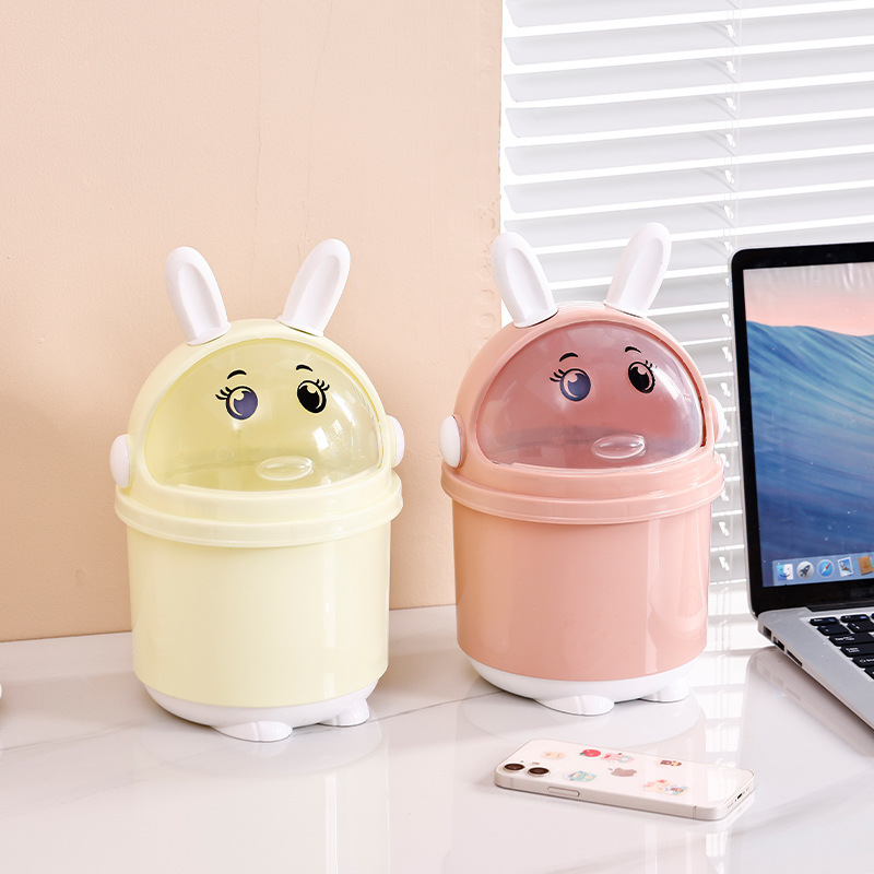 卡通创意桌面垃圾桶可爱小兔子迷你小垃圾桶日式家用杂物桶纸篓