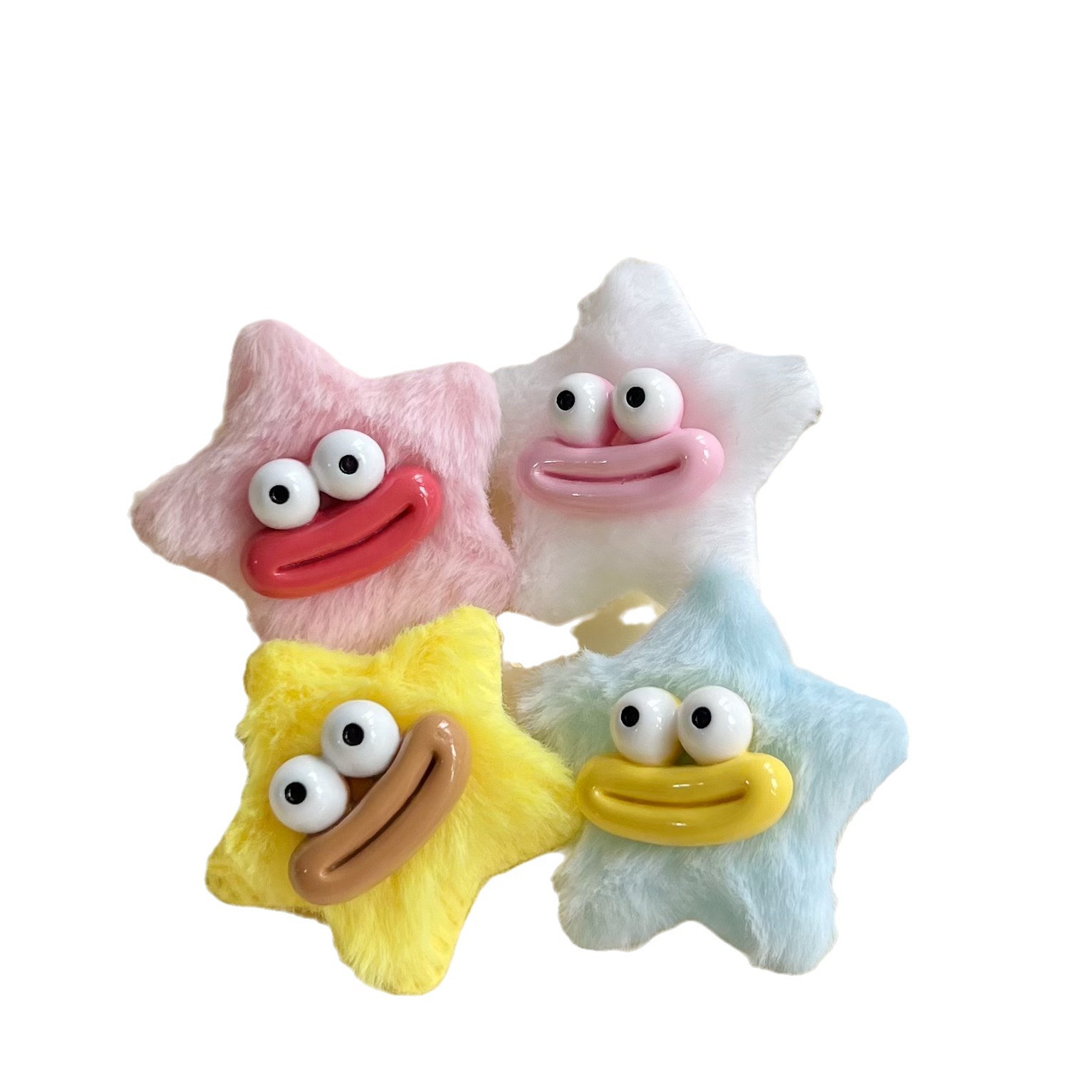 Autumn and Winter Korean Style Cute Sausage Mouth Plush Star Hairpin Funny Ugly Girly Bangs Side Clip Hairpin Female