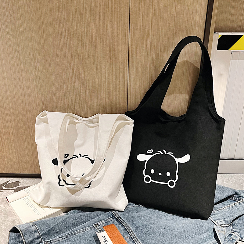Large Capacity Handbag for Primary and Secondary School Students 2023 New Ins Versatile Canvas Shoulder Bag Cute Bucket Bag
