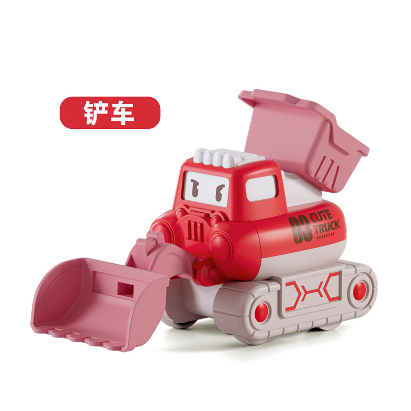 New Cute Engineering Vehicle for Children Toy Set Little Boy Excavator Drop-Resistant Inertia Pressing Toy Car Wholesale