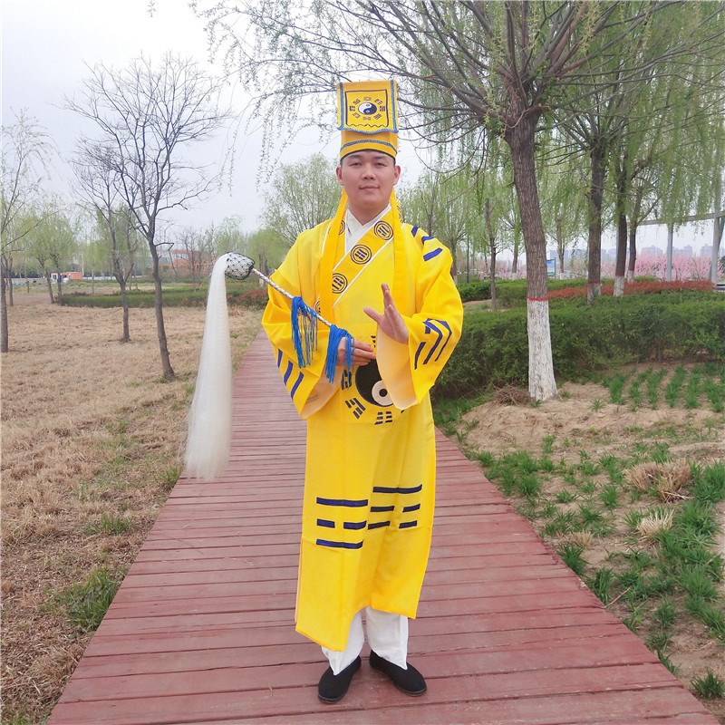 道士服装男道教法器用品道服法衣林正英茅山道袍先天八卦经衣长袍