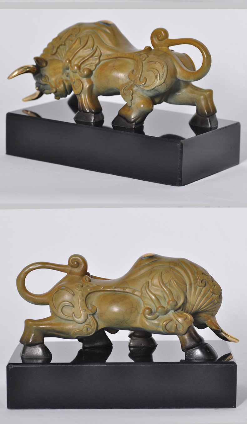 铜牛工艺品摆件送礼展柜书房办公室客厅酒柜雕塑饰品厂家批发定制