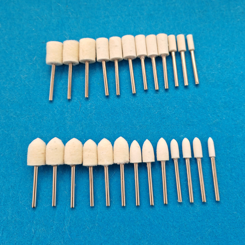 跨境羊毛磨头套装3mm柄打磨头圆柱圆锥尖形