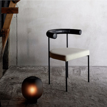 北欧创意餐椅铁艺简约网红椅家用书桌靠背椅奶茶咖啡厅洽谈休闲椅