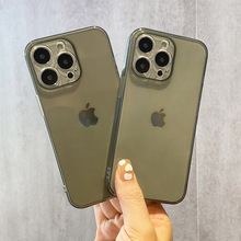 适用于苹果iPhone14防摔透明灰手机软壳13pro隐藏气囊保护套12tpu