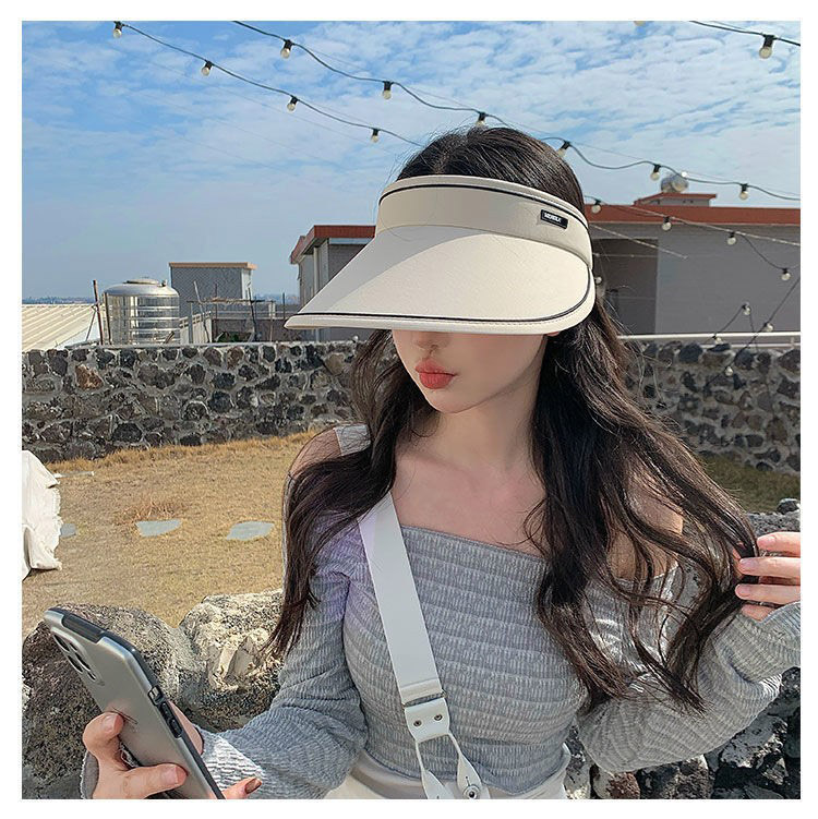 Women's Sun Hat Summer New Style Face Cover Outdoor Hairpin Big Brim Sun Protection Hat Cycling Outdoor Topless Hat