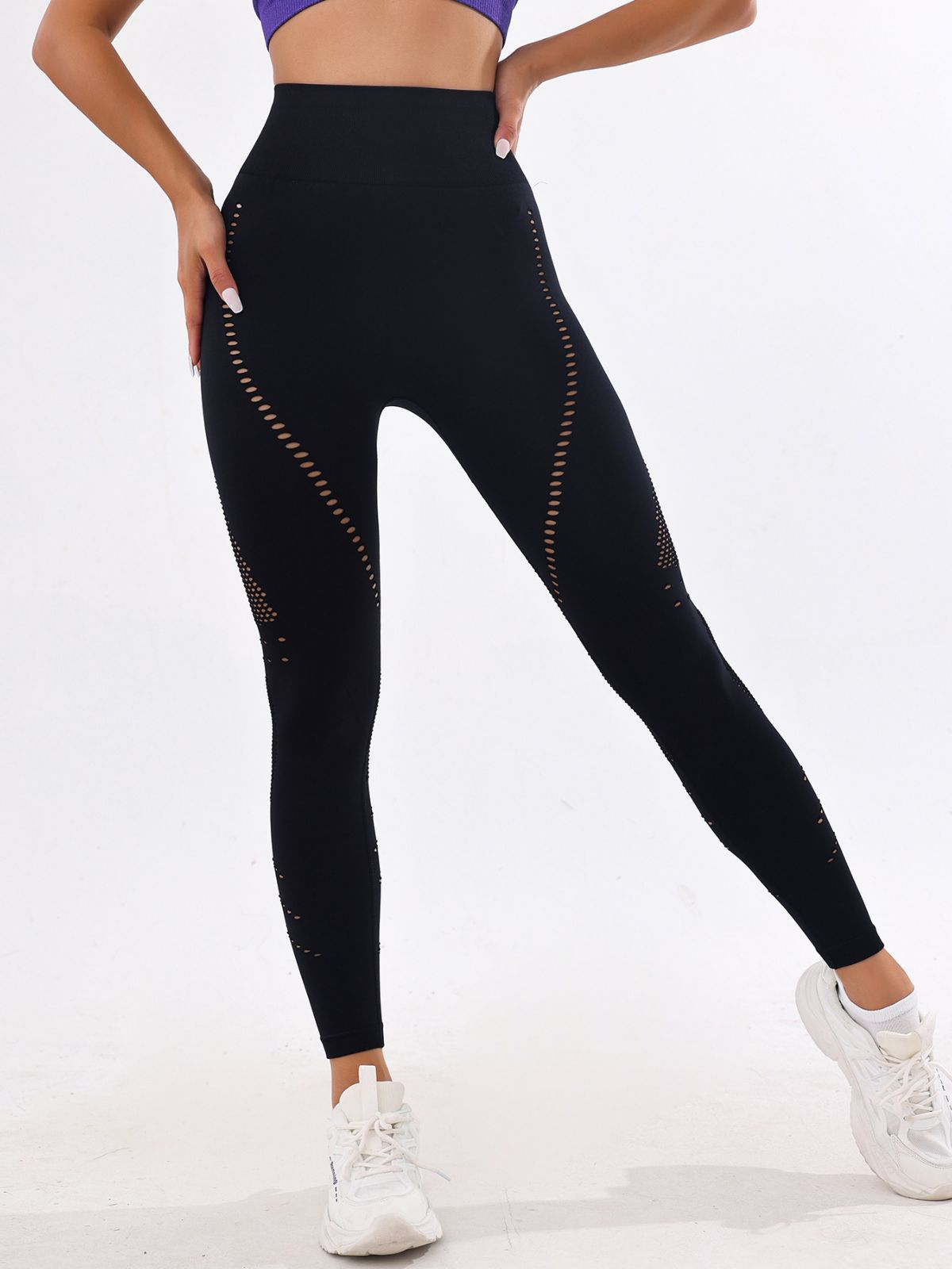 European and American Quick-Drying High Waist Hip Lift Yoga Pants Women's New Mesh Belly Contracting Sports Safety Pants Peach Hip Fitness Trousers