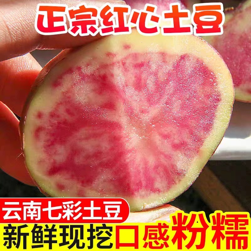 云南大理七彩土豆花心土豆马铃薯洋芋 花心七彩土豆批发一件代发