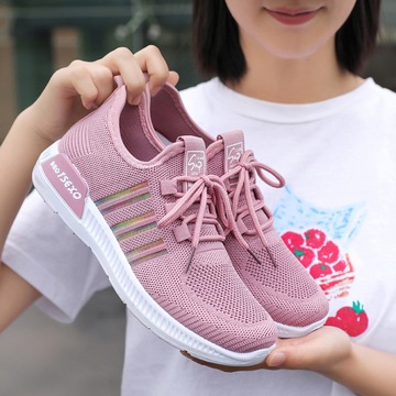 鞋子女2024新款外贸女鞋shoes软底女士飞织跑步鞋休闲运动鞋女