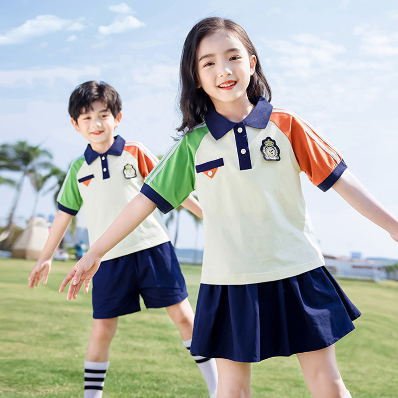 幼儿园园服一年级运动会小学生夏季班服套装儿童短袖毕业夏装校服
