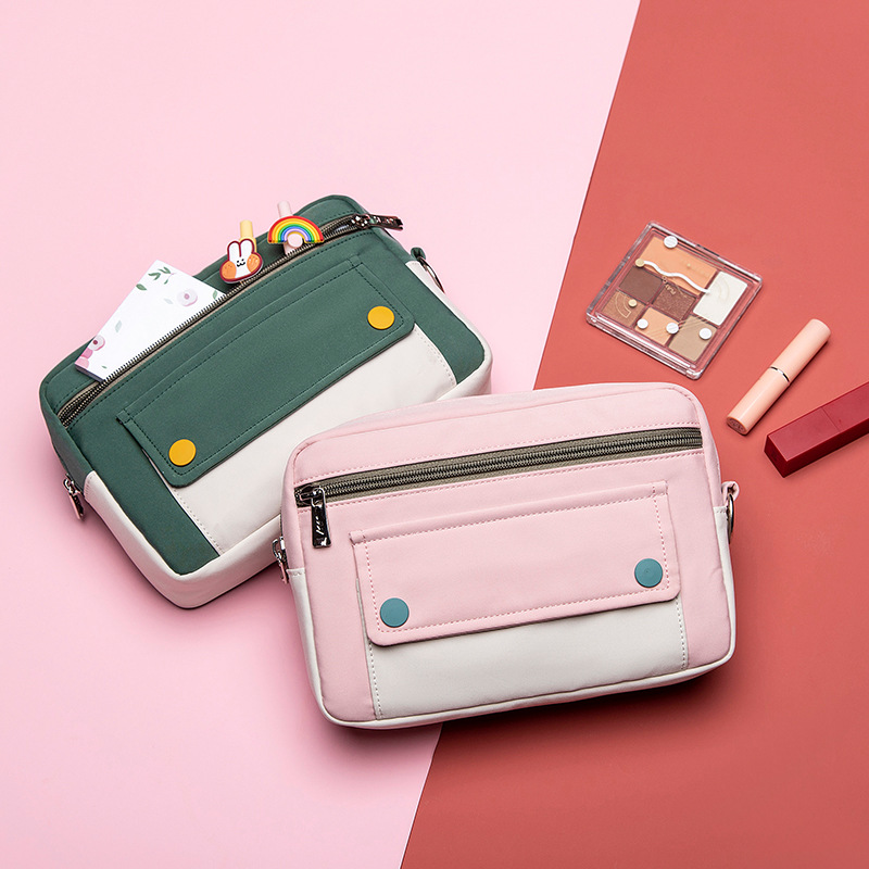 韩版大容量帆布笔袋简约女孩可爱多功能网红少女文具盒收纳笔盒包