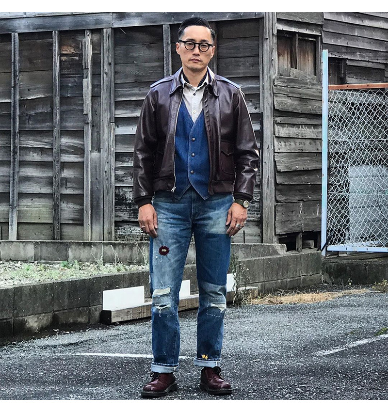 诺曼龙美式军装 a-2美国飞行员夹克皮衣复古阿美咔叽男痞帅外套潮