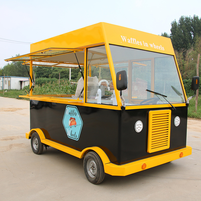 小吃车电动四轮卤菜熟食摆摊推车商用油炸凉皮早餐美食多功能餐车