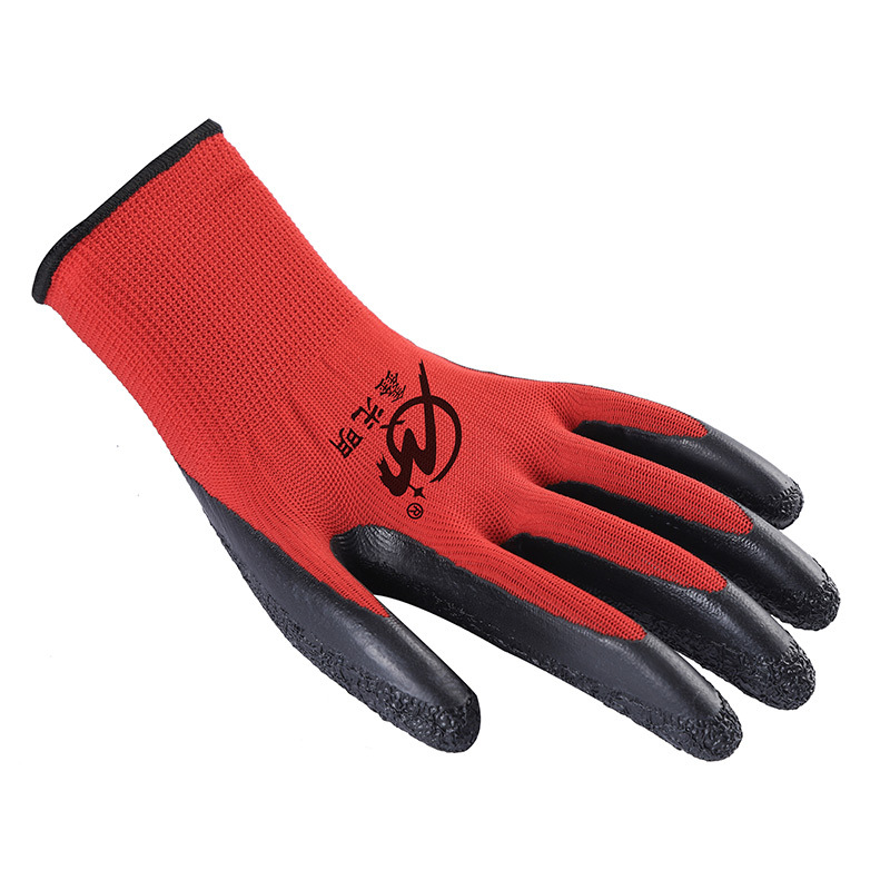 Thirteen-Needle Wrinkle Adhesive Anti-Slip Protective Gloves Wear-Resistant Nylon Adhesive Protective Gloves Wear-Resistant Protective Gloves