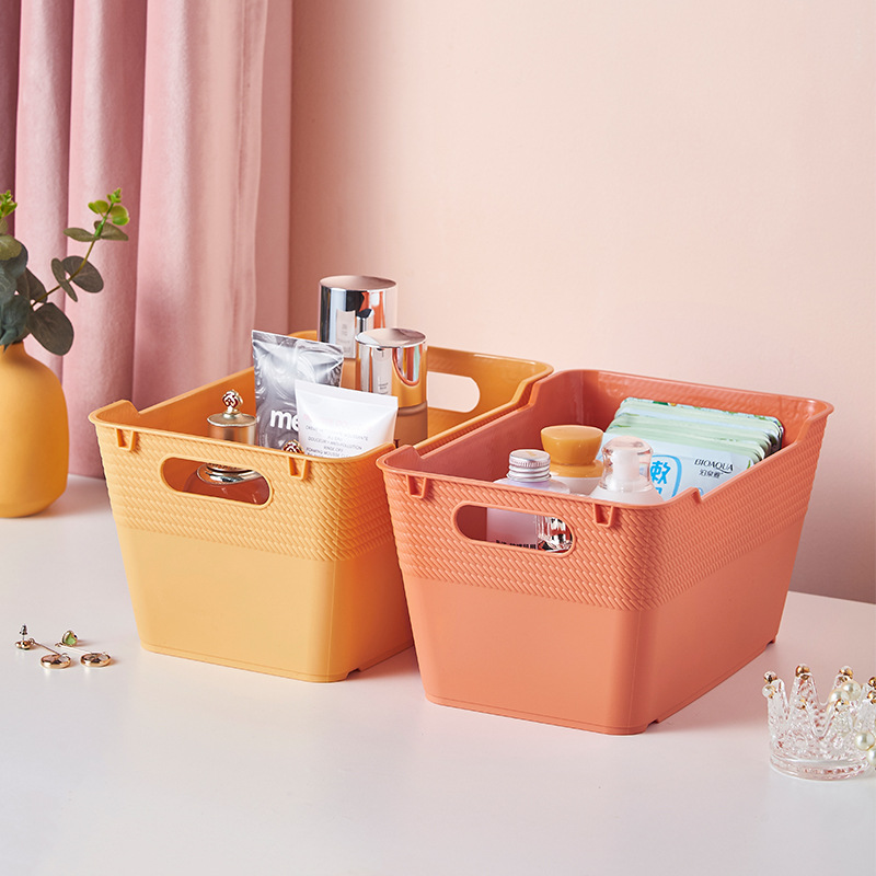 plastic cosmetic storage box household kitchen storage box wholesale sundries storage basket desktop snack storage box
