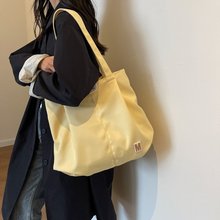 日系慵懒风手提袋ins文艺简约大容量韩风单肩帆布包包女学生背包