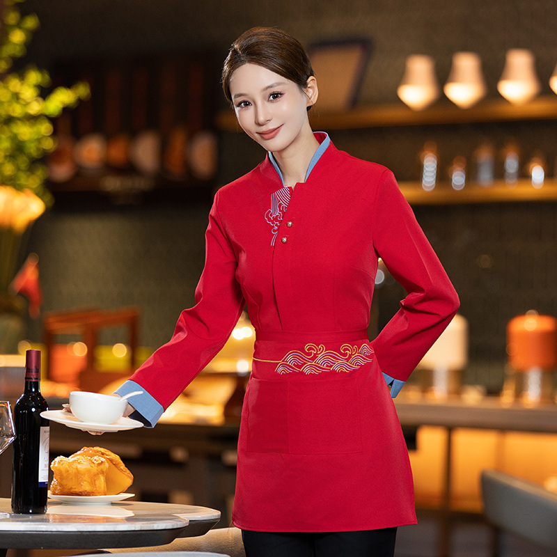 布依餐饮店服务员工作服长袖中国风酒店饭店特色火锅店民族餐厅女