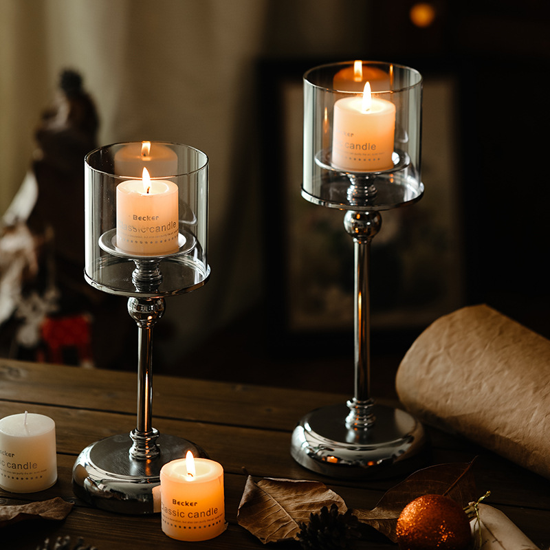 Retro Candlestick Aromatherapy Candle Household Candlelight Dinner Props Romantic Decoration Candle Table Stand Table Decoration