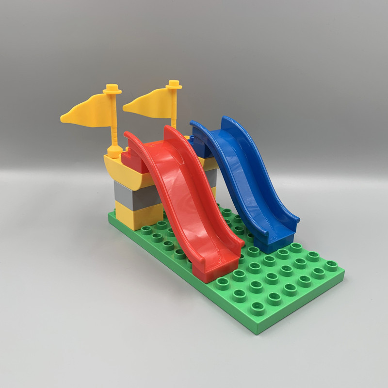 兼容乐高大颗粒积木散件旋转配件人偶马滑梯游乐园过家家儿童玩具