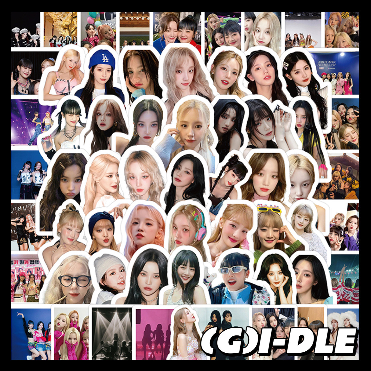 103张gidle女团贴纸韩国女明星周边小卡手帐贴纸手机壳笔记本装饰
