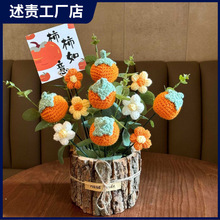 52生日礼物0如意针织柿柿向日葵毕业创意花束毛线草莓柿子母亲节